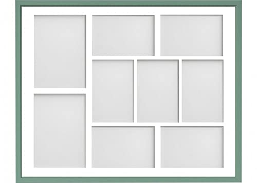 Frame Company Drayton Multi Aperture Photo Frame, Green, 20x16 for 6x4 inch (x7) 7x5 inch (x2)