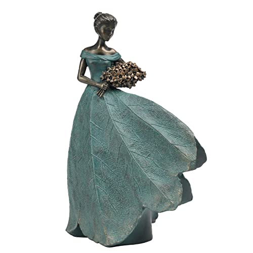 Guichifun Fairy Statue Collection Home Decoration - Leaf Angel Girls Resin Home Garden Patio Decor Memorial Gift for Mom Outside or Inside Outdoor Yard Decorations Figurines 7.5 x 4.5 x 11.5 Inch