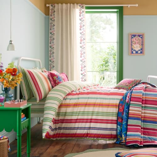 Sophie Robinson Sophie Stripe 100% Cotton Double Duvet Cover Set Bright