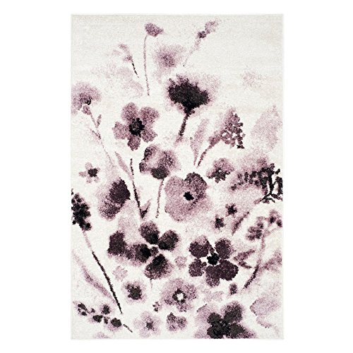 Safavieh Modern Rug for Living Room, Dining Room, Bedroom - Adirondack Collection, Short Pile, in Ivory and Purple, 91 X 152 cm