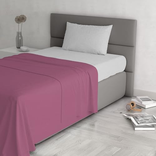 Trendy Chic 100% Cotton Bed Set, Made in Italy, Single, Vinaceous
