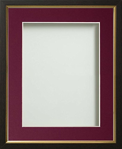 Frame Company Drayton Range Gold Insert Picture Photo Frame with Plum Mount for Image Size 10 x 8-Inch, Plastic, Black, 14 x 11-Inch