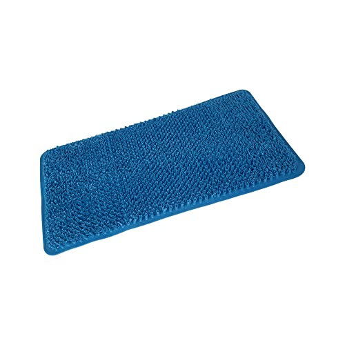 Blue Canyon Comfort Nonslip Bath Mats with Rubber Extensions, Quick Dry Bath Rug with Suction Pads & Drain Holes, Mould Resistant Bathroom Accessory, Durable Bath Rug Runner 65 x 37 cm – Blue