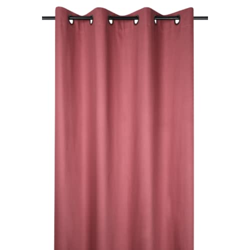 Lovely Casa - Eyelet curtain - Size 140 x 260 cm - 100% cotton - Colour Grenache - Oxford model - Cotton satin Very elegant and soft to the touch - 8 eyelets - Easy to attach