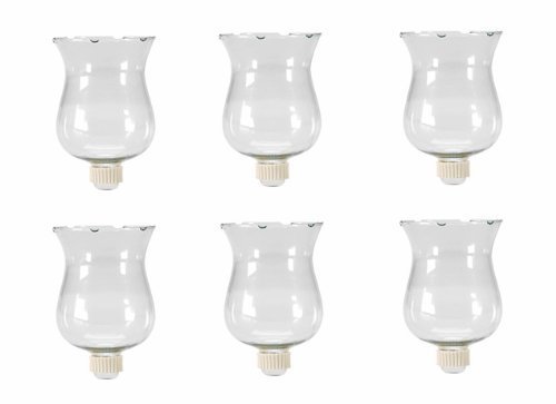 6 Large Clear Glass Votive Candle Holder Cups With Rubber Covered Peg Bottoms