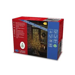 Konstsmide LED Halo Tree System Christmas Lights Outdoor 6 into 12 Strands/Outdoor or Indoor Use (IP20)/270 Frosted Amber Diodes/Optional 8 Hour Timer/1.8m/String Lights Black Cable, 6660-830EE