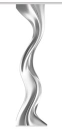 HOME WOHNIDEEN Oakley Sliding Curtain in Silk Look, Waves Digital Print, 245 x 60 cm, with Accessories, Colour: Silver, Size: 245 x 60 cm, Quantity: 1