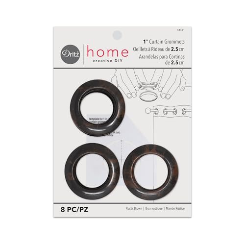 Dritz 1-Inch Inner Diameter Curtain Grommets, Pack of 8, Rustic Brown