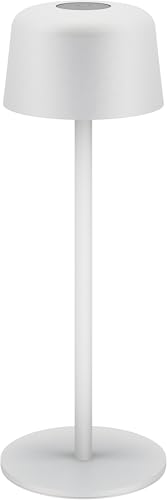 Goobay Wireless LED Table Lamp 25 cm, 3 Brightness Levels, Touch Control, 150 lm, 3000 K, Warm White, Battery Life up to 12 Hours, IP44, Metal housing, incl. USB-C Charging Cable – White, 77676