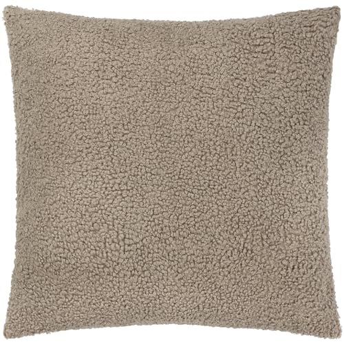 Yard Cabu Feather Filled Cushion – Scandi Minimalist Chunky Boucle Textured Decorative Pillow (Taupe - 55x55cm)