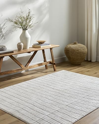 "Livabliss x Our PNW Home Cascade Minimalist Striped Area Rug, 5'3"" x 7', Ivory/Light Brown"