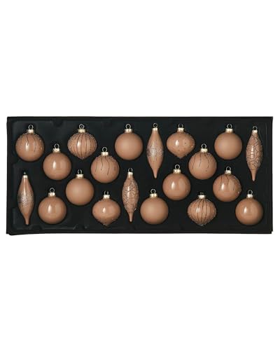 Set of 20 Glass Baubles, Mocha