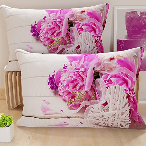 PETTI Artigiani Italiani - Pair of Pillow Cases 30 x 50 cm in Microfibre, Cushions for Bedroom Furniture, Sofa, Living Room, Set of 2 Cushion Covers, Spring Pillowcase, 100% Made in Italy