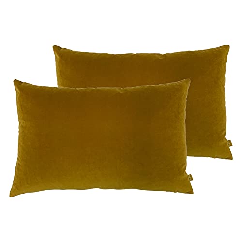 furn. Contra Twin Pack Polyester Filled Cushions, Mustard, 40 x 60cm