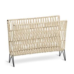 Zeller Boho 17019 Newspaper Rack Iron/Paper Approx. 38 x 15 x 30 cm Boho Magazine Holder Storage Basket/Standing Frame for Books/Newspapers