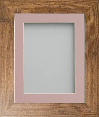 Frame Company Watson Range Rustic 20x16 inch Picture Photo Frame with Pink Mount for Image A3 *Choice of Sizes* Fitted with Real Glass
