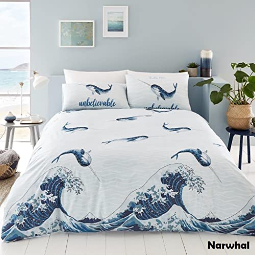 GC GAVENO CAVAILIA 3Pcs Animal Duvet Cover King Size Bedding Set, Super Soft Printed Comforter Covers With Pillowcases, Blue