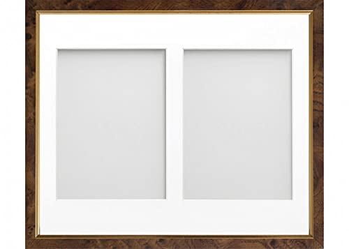 Frame Company Drayton Multi Aperture Photo Frame, Walnut, 12x10 for 7x5 inch (x2)