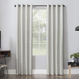 "Sun Zero Ruben Dimensional Thermal Extreme 100% Blackout Grommet Curtain Panel, 52"" x 96"", Cream White"