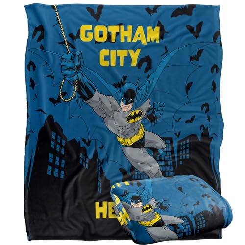 BATMAN Blanket, 152 x 127 cm Gotham City Hero Silky Touch Super Soft Throw Blanket