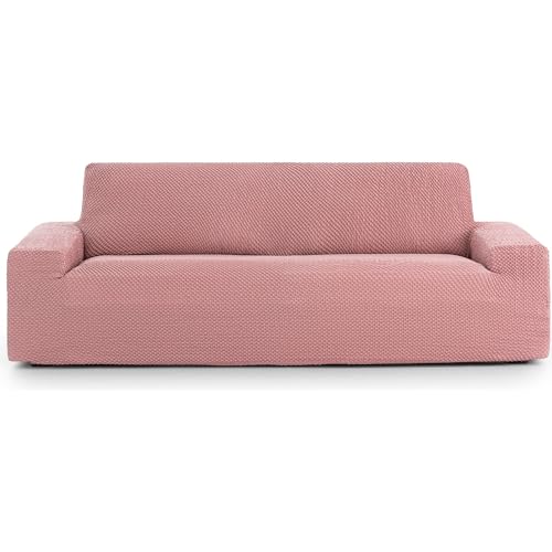 ECOMMERC3 - Universal and Versatile 4 Seater Sofa Cover ??? Pink Sofa Cover Protector Easy to Install for Back, Seat and Arms