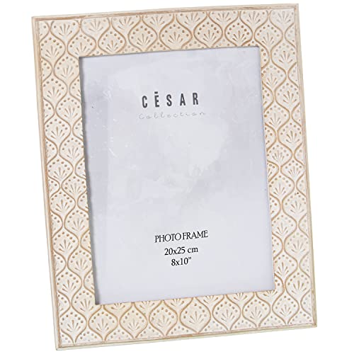 Photo Frame Resin 20 x 25 cm White Envejecido Ext: 26 x 1.5 x 30.5 cm