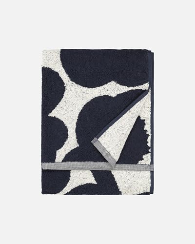 MARIMEKKO Unikko Terry Cotton Hand Towel (Dark Blue) ??? Floral Patterned Hand Towels ??? 28 in x 20 in