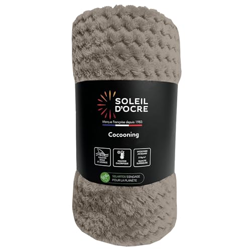 Soleil d'ocre, Cocooning Blanket 180 x 220 cm Taupe