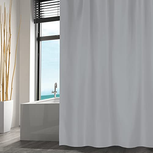 MSV Shower Curtain Polyester Shower Curtain 180 x 200 cm Light Grey