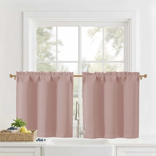 OVZME Solid Short Blackout Curtains