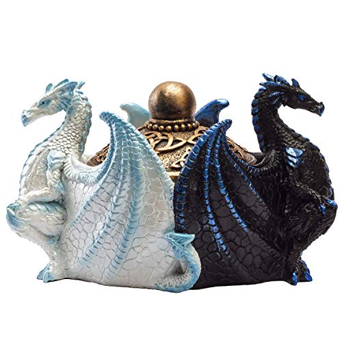 Pacific Giftware Fantasy Celtic Knotwork Dual Yin Yang Dragons Decorative Trinket Jewellery Box Figurine 5.75 Inches Long