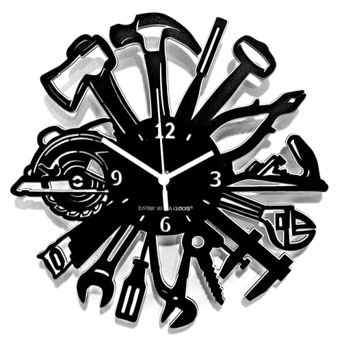 Instant Karma Clocks Wall Clock ➤ Carpenter Artist Masonry Plumber Mechanic Garage Tools