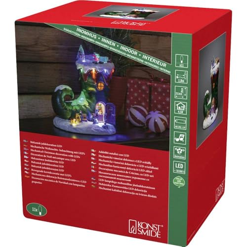 Konstsmide Christmas Lights Shoe Village Scene with Children Playing/Eleven LEDs/Transformer Operation or Battery (Excl.) / 28cm Wide 23.5cm High