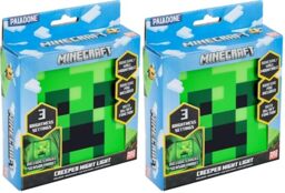 Paladone Minecraft Creeper Night Light, Night Sensor Function, Portable, Adhesive Backing for Wall Placement, Officially Licensed Gift and Bedroom Decor Fans (Pack of 2)