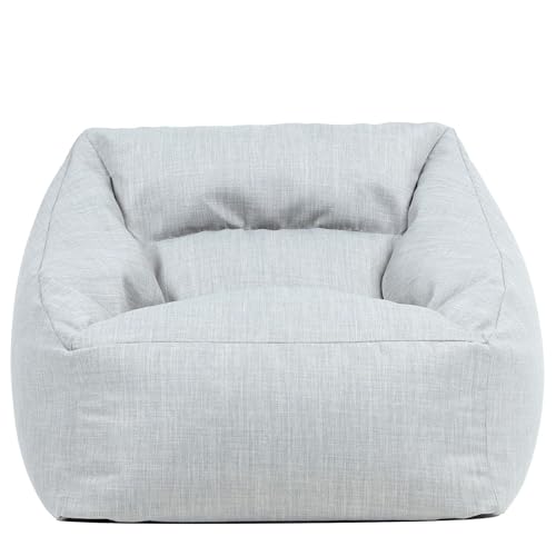 icon Natalia Outdoor Bean Bag Chair, Grey, Large Adult Bean Bag with Filling Included, Armchair, Garden Seat, Garden Chair, Outdoor Seating