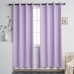 YGO Lilac Curtains 72 Inch Length Thermal Insulated Room Darkening Blackout Curtains for Girls Bedroom Set of 2 Panels