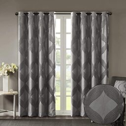 Sun Smart Grommet Top Living Room Decor, Thermal Insulated Light Blocking Drape for Bedroom and Apartments, Polyester, Charcoal, 50x95