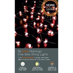 NOMA Solar Flamingo Fine Wire String Lights, 50 LEDs, 4.9 m (Pack of 1)