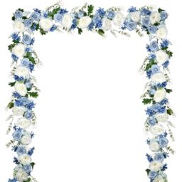 DearHouse 2Pcs Artificial Peony Flower Garland - Silk Peony Garland with Purple White Flowers for Wedding Party Table Decoration,6ft/Strand(White& Blue&Dark Blue)