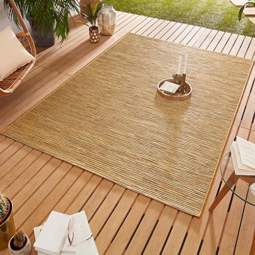 bougari Ivy Indoor and Outdoor Rug, Polypropylene, Gold, 120x170 cm