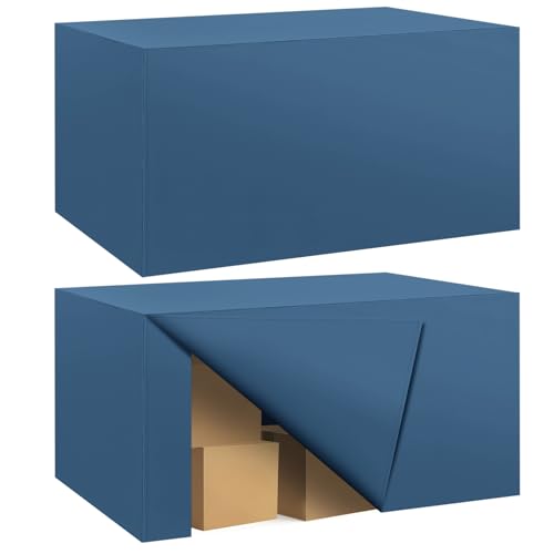 Ascoza 2 Pack Fitted Tablecloth for 4 Foot Rectangle 48 x 24 Inch Mediterranean Blue Table Covers Water Resistant Polyester Cloth for Folding, Parties,Display, Trade Show (Mediterranean Blue)