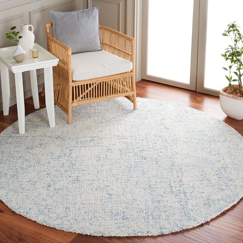 Safavieh Contemporary Rug for Living Room, Dining Room, Bedroom - Abstract Collection, Short Pile, in Ivory, 180 x 180 cm