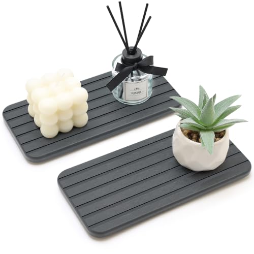 Diatomite Stone Sink Tray Drying Mat for Kitchen Sink Bathroom Counter Trays Diatomaceous Earth Dish Water Absorbing Stone Quick Dry Soap Tray Dispenser Holder Black Bathroom Decor Accessories
