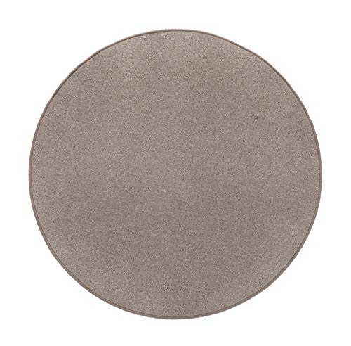 andiamo Anzio Round Rug – Easy-Care Living Room Rug Particularly Durable Also for Use as a Rug Bedroom or Children's Room 133 cm Round Dark Beige