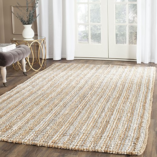 Safavieh Natural Fiber Indoor Hand Made Rectangle Area Rug, Natural Fiber Collection, NF447, in Grey / Natural, 183 X 274 cm for Living Room, Bedroom or Any Indoor Space