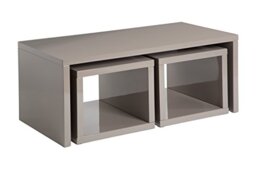 Premier Housewares Madrid Coffee Table with 2 Under Tables, Wood, Dark Grey, Set of 3