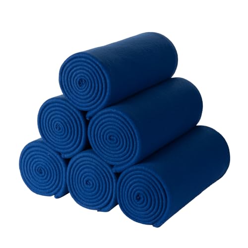 CAI TENG Fleece Throw Blanket Bulk 6 Pack Blankets Soft Lightweight Kids Cozy Polar Fleece Blanket 50 x 60 Solid Pet-Friendly Deco Bed Sofa Couch Fleece Fabric Travel Wedding Gift Outdoor Aqua Blue