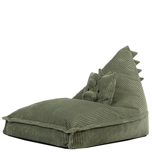 icon Dexter Dinosaur Kids Cord Bean Bag Chair with Filling Included, Green