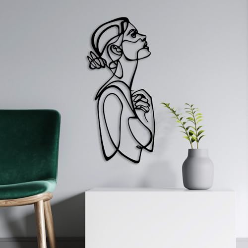 Stylish Black Decorative Metal Wall Accessory, 70 x 32 cm, 100% Metal (1.5 mm), Easy Wall Mounting, Perfect for Modern Home Decor