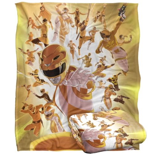 Power Rangers All Yellow Rangers Silky Touch Super Soft Throw Blanket 152 X 127 Cm